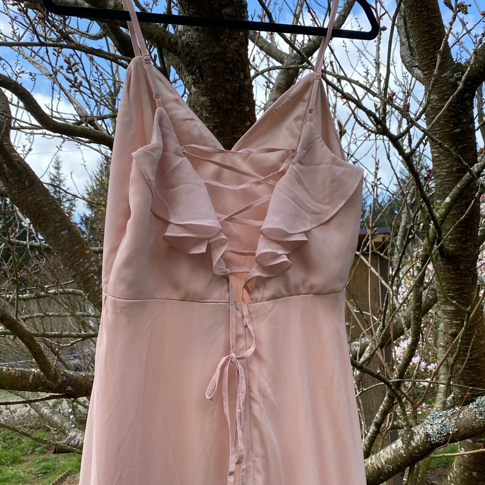 Lace-back Blush Maxi Dress